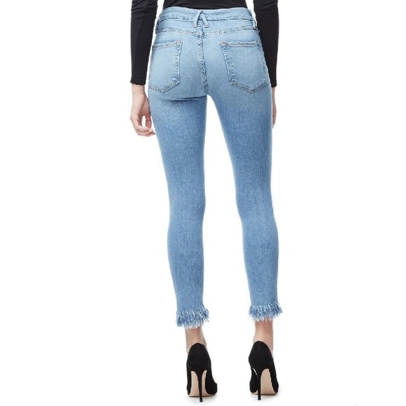 GOOD AMERICAN Good Legs Fray Ankle Skinny Jeans - Picture 3 of 9